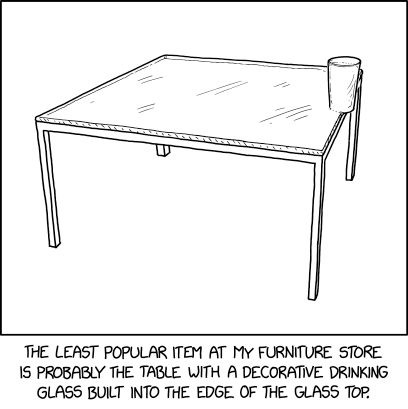 You can pour a drink into it while hosting a party, although it's a real pain to fit in the dishwasher afterward.