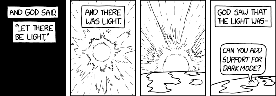 This xkcd.com update introduces a variety of new reading modes which can be activated through the menu below the comic.